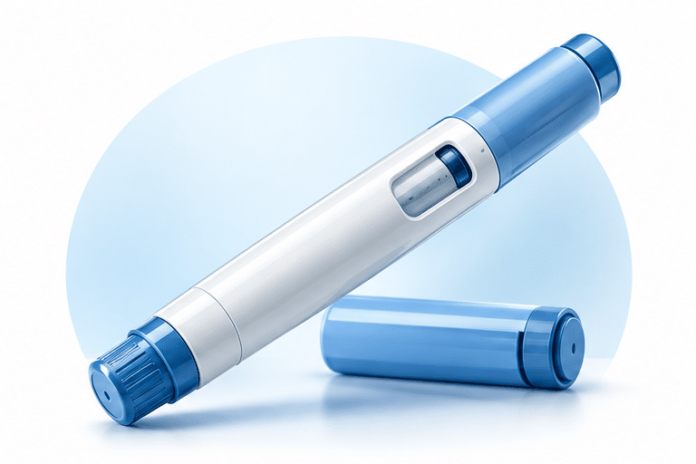 GLP-1 injection pen illustration