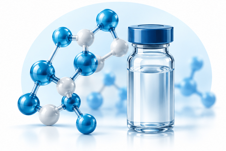Metabolic health and peptide science illustration